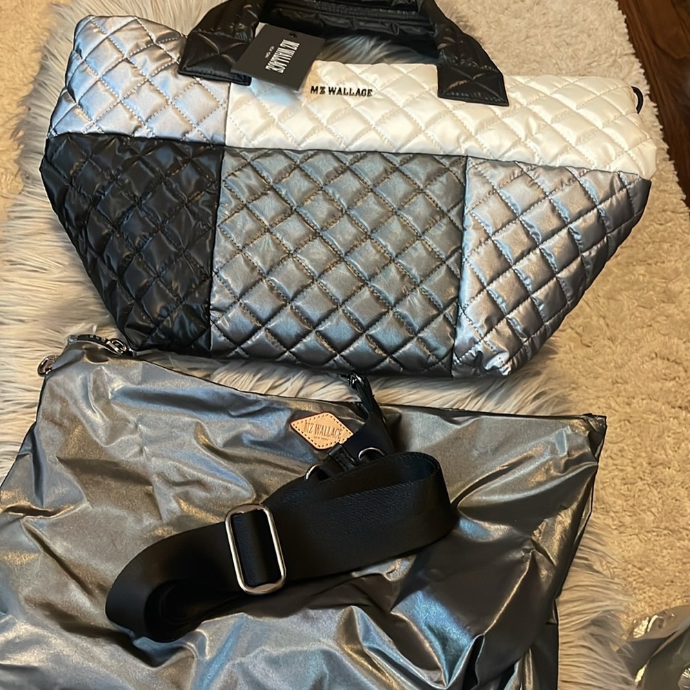 NEW!! MZ Wallace Small Metro Tote Deluxe Metallic Patchwork